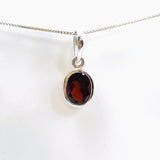 Garnet Oval Faceted Pendant PPGJ941