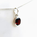 Garnet Oval Faceted Pendant PPGJ941