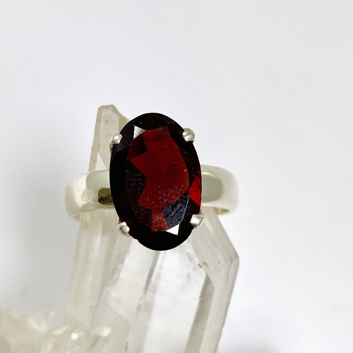 Garnet Oval Faceted Ring Size 10 PRGJ958