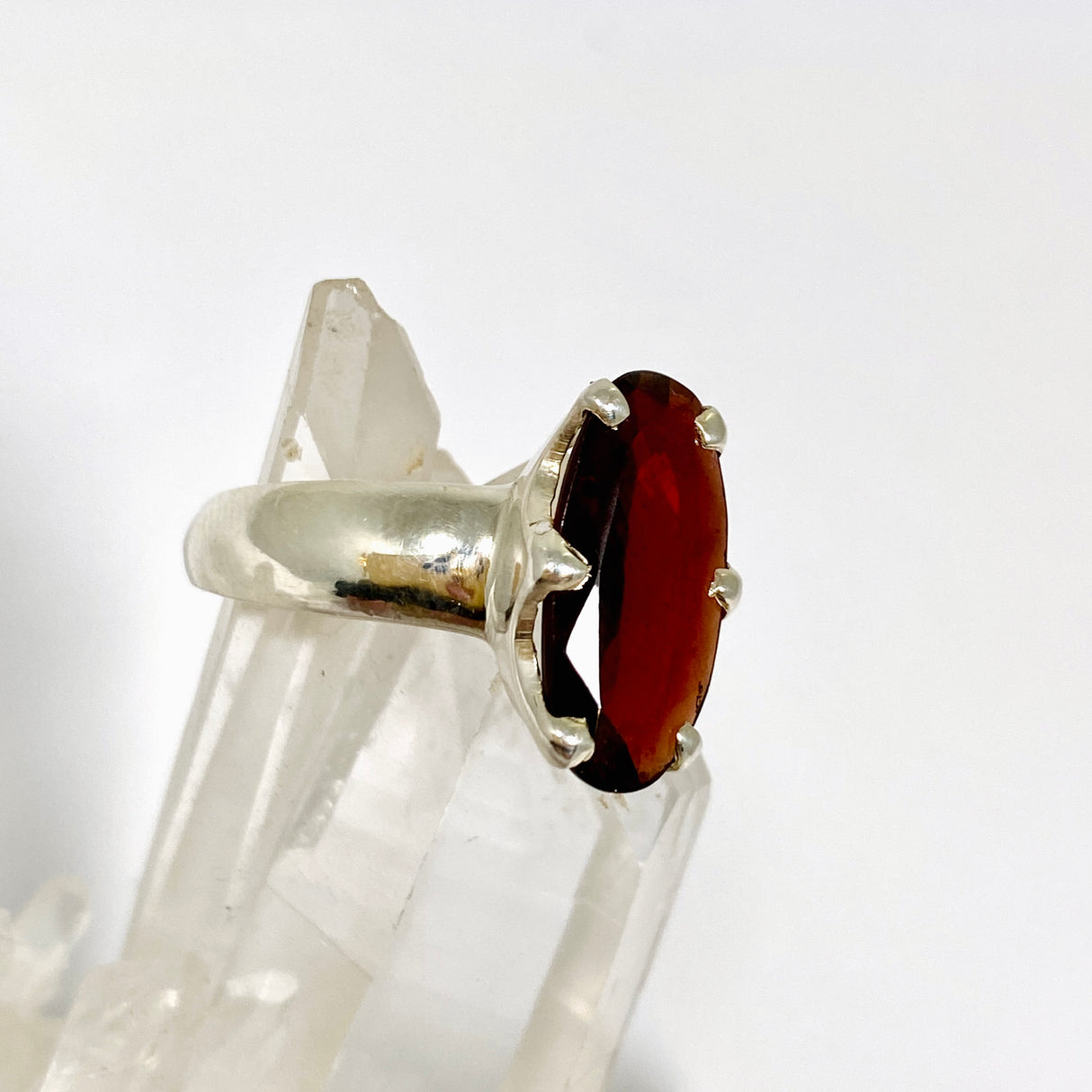 Garnet Oval Faceted Ring Size 8 PRGJ962