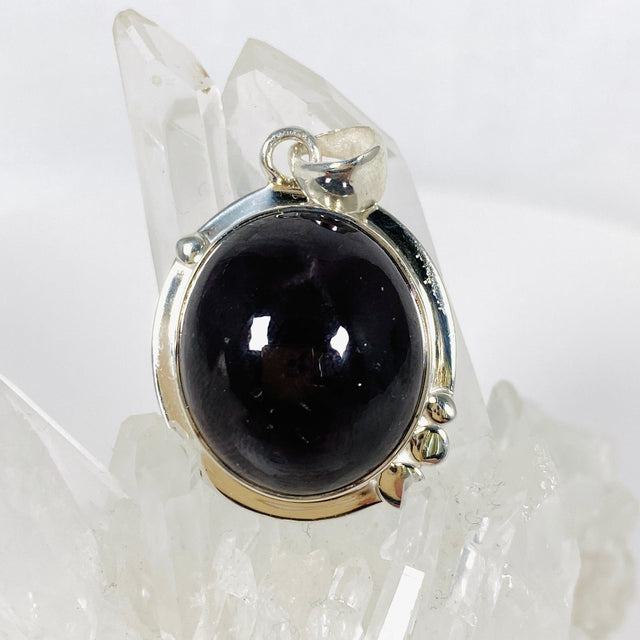 Garnet Oval Pendant with Silver Detailing KPGJ4133 - Nature's Magick