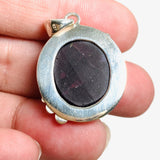 Garnet Oval Pendant with Silver Detailing KPGJ4133 - Nature's Magick