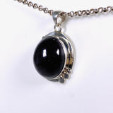 Garnet Oval Pendant with Silver Detailing KPGJ4133 - Nature's Magick