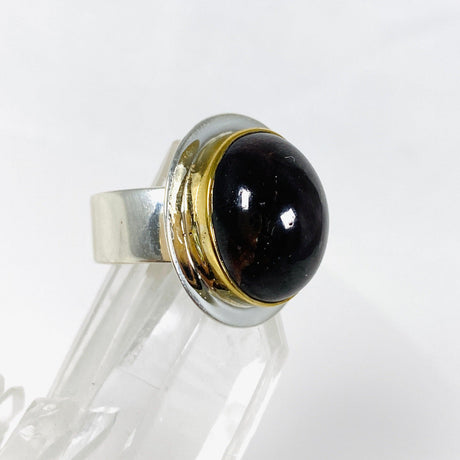 Garnet Oval Ring with Brass Detailing Size 7 KRGJ3077 - Nature's Magick