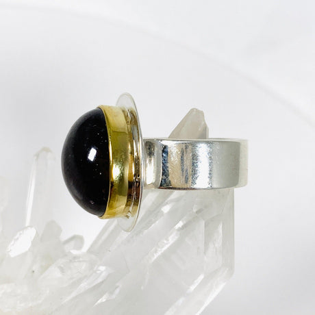 Garnet Oval Ring with Brass Detailing Size 7 KRGJ3077 - Nature's Magick