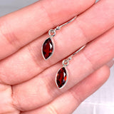 Garnet petite marquise faceted earrings R2363-GTM - Nature's Magick