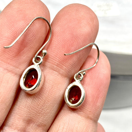 Garnet petite oval faceted earrings R2363-GTO - Nature's Magick