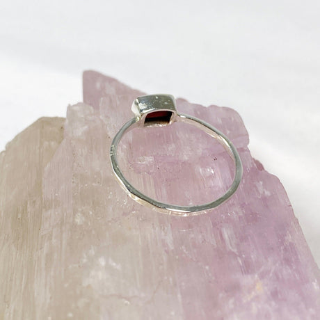 Garnet Rectangular Faceted Fine Band Ring R3793-GA - Nature's Magick