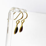 Garnet Teardrop Cabochon Gold Plated Drop Earrings C001GT-YG