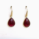 Garnet Teardrop Faceted Earrings PEGJ203