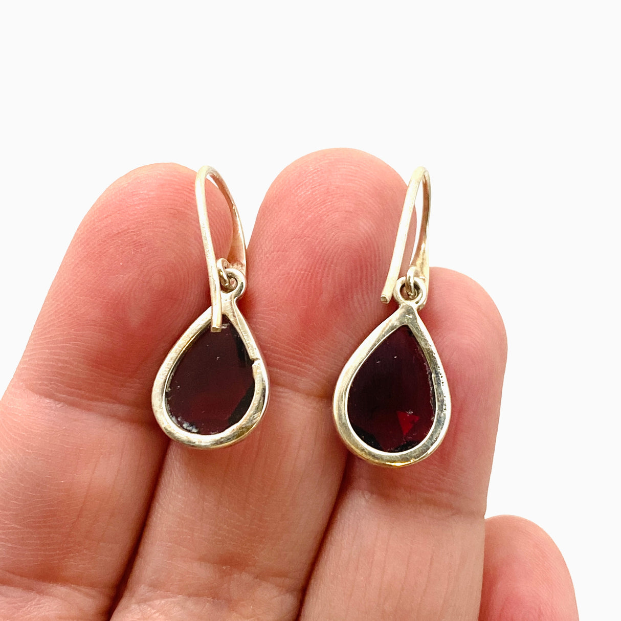 Garnet Teardrop Faceted Earrings PEGJ203