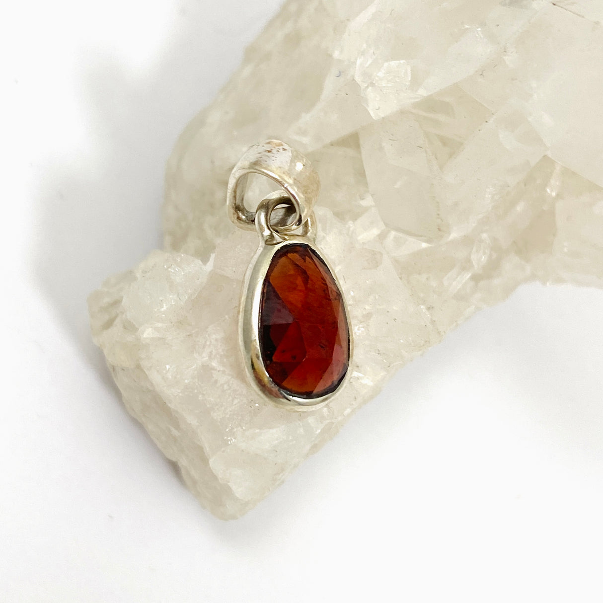 Garnet Teardrop Faceted Pendant PPGJ865