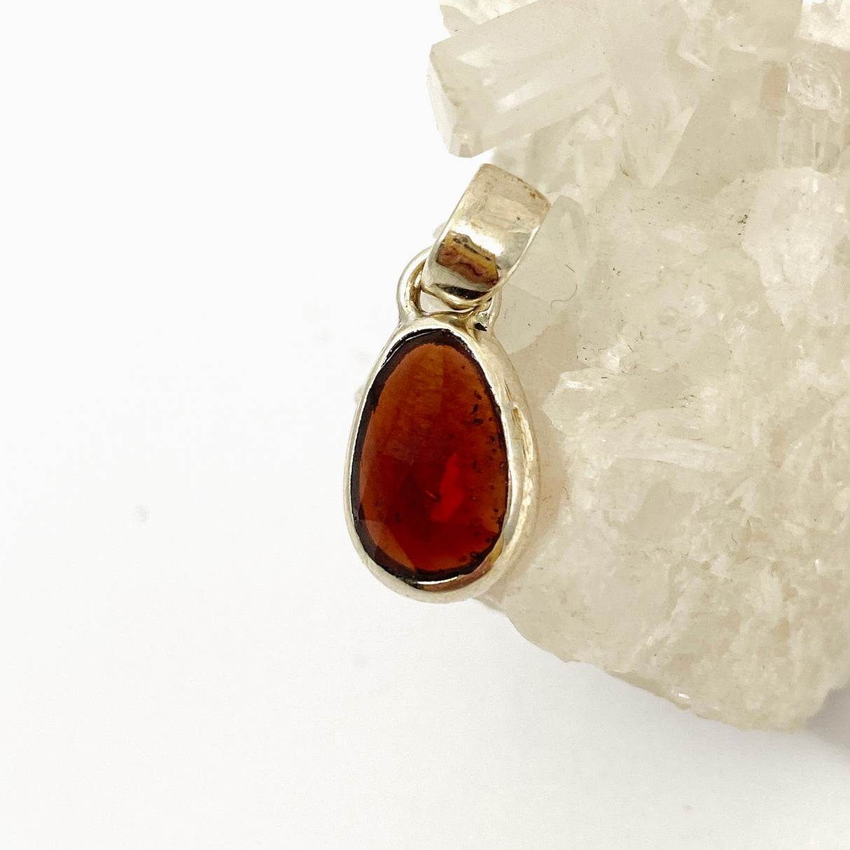 Garnet Teardrop Faceted Pendant PPGJ865