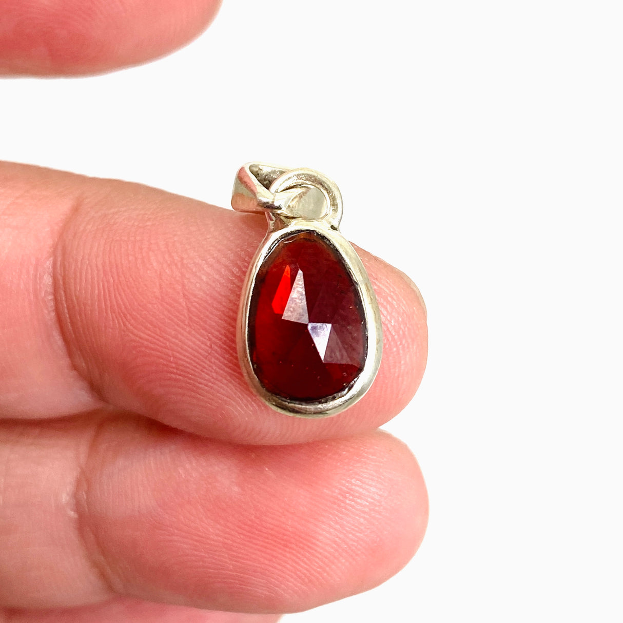 Garnet Teardrop Faceted Pendant PPGJ865