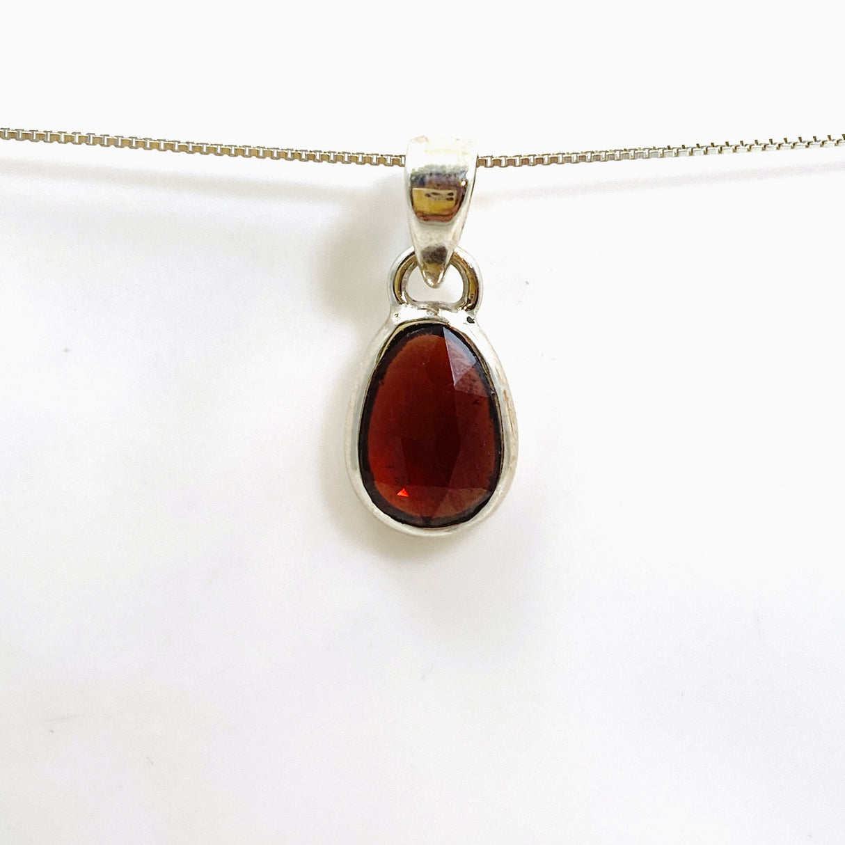 Garnet Teardrop Faceted Pendant PPGJ865