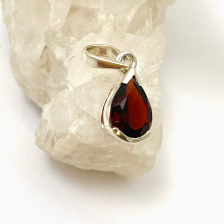 Garnet Teardrop Faceted Pendant PPGJ939