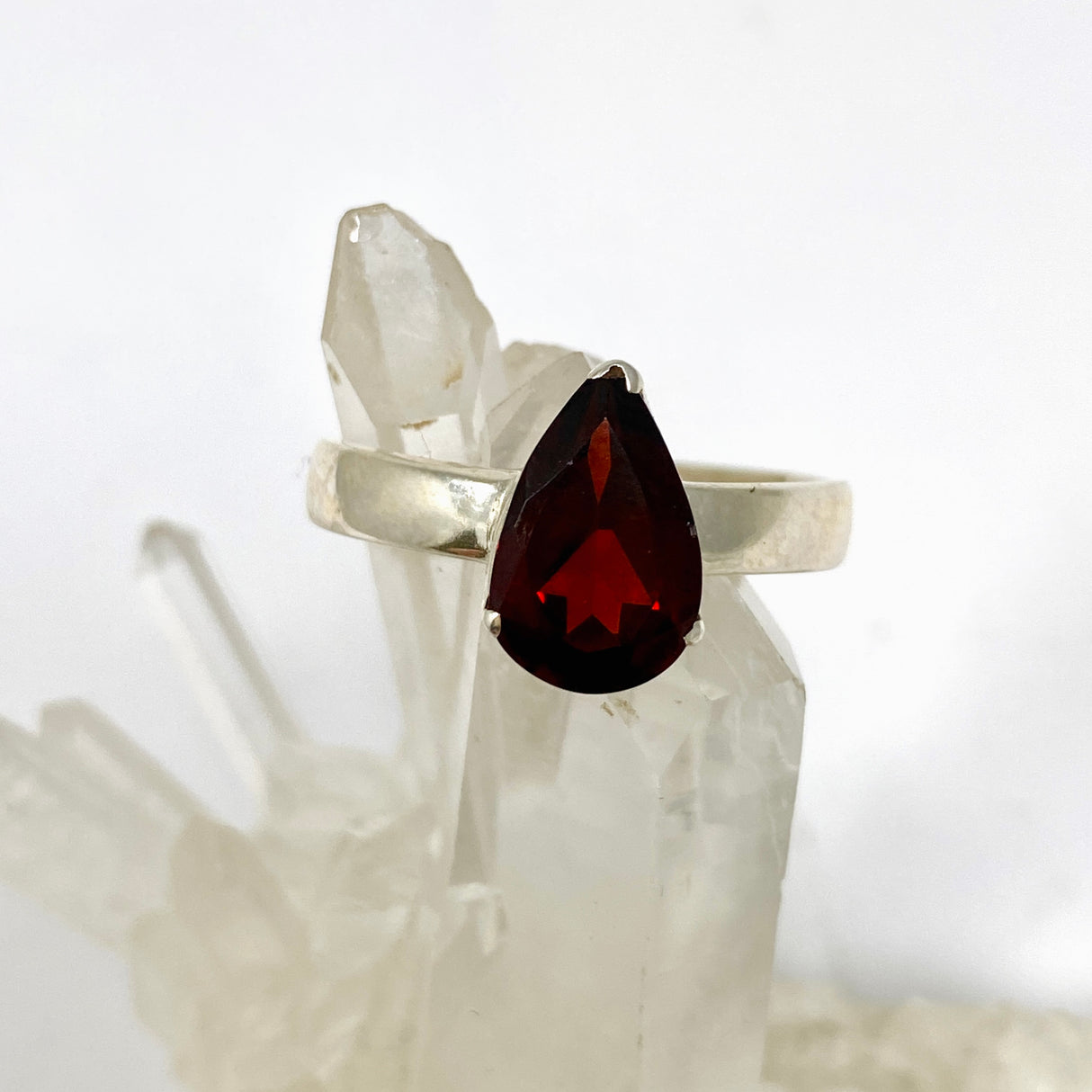 Garnet Teardrop Faceted Ring Size 10 PRGJ957