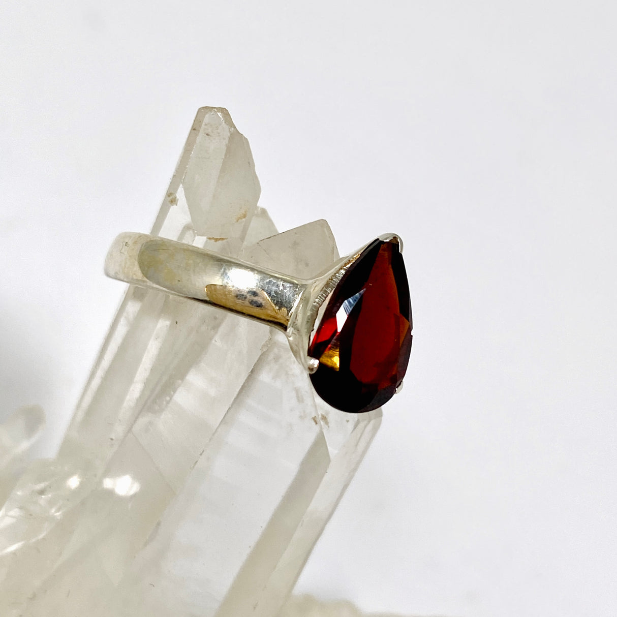 Garnet Teardrop Faceted Ring Size 10 PRGJ957