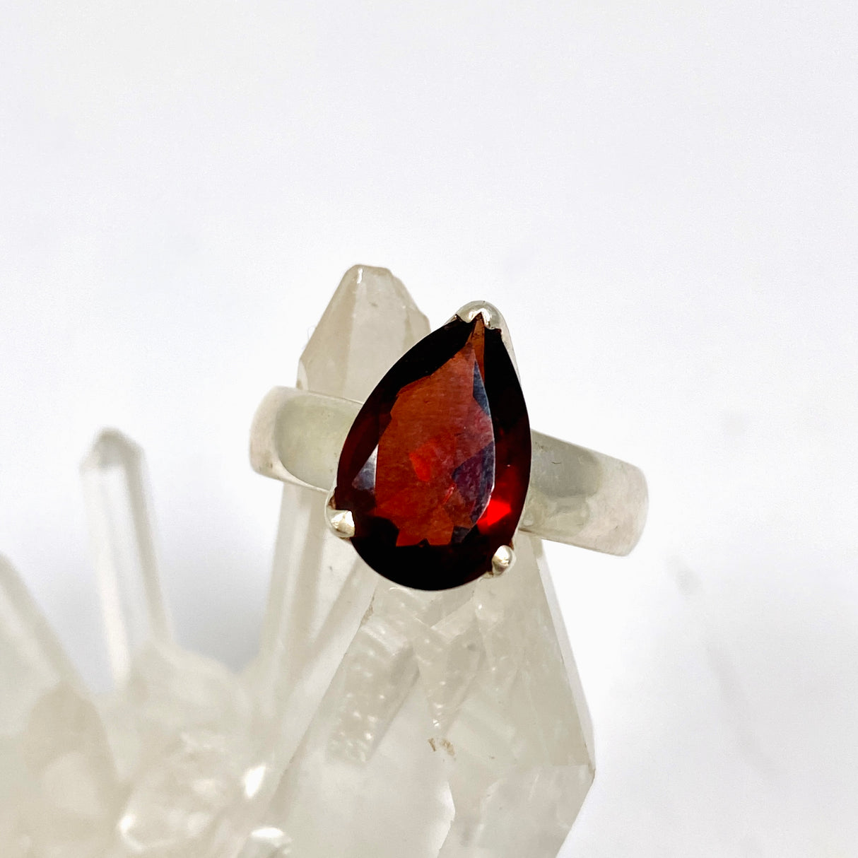 Garnet Teardrop Faceted Ring Size 6.5 PRGJ965
