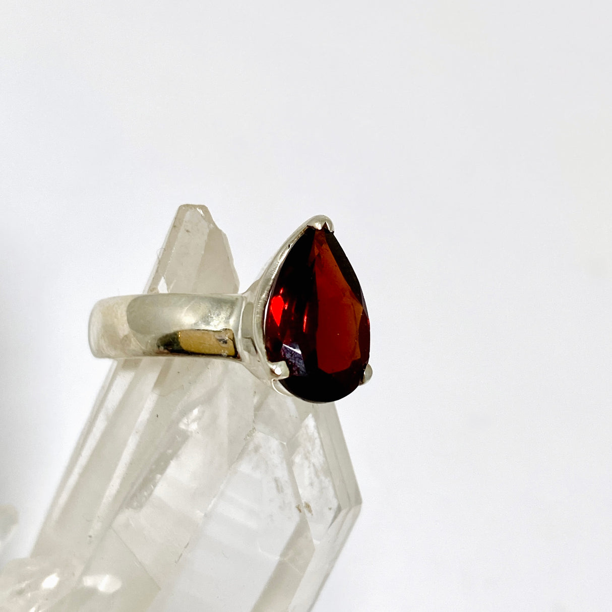 Garnet Teardrop Faceted Ring Size 6.5 PRGJ965