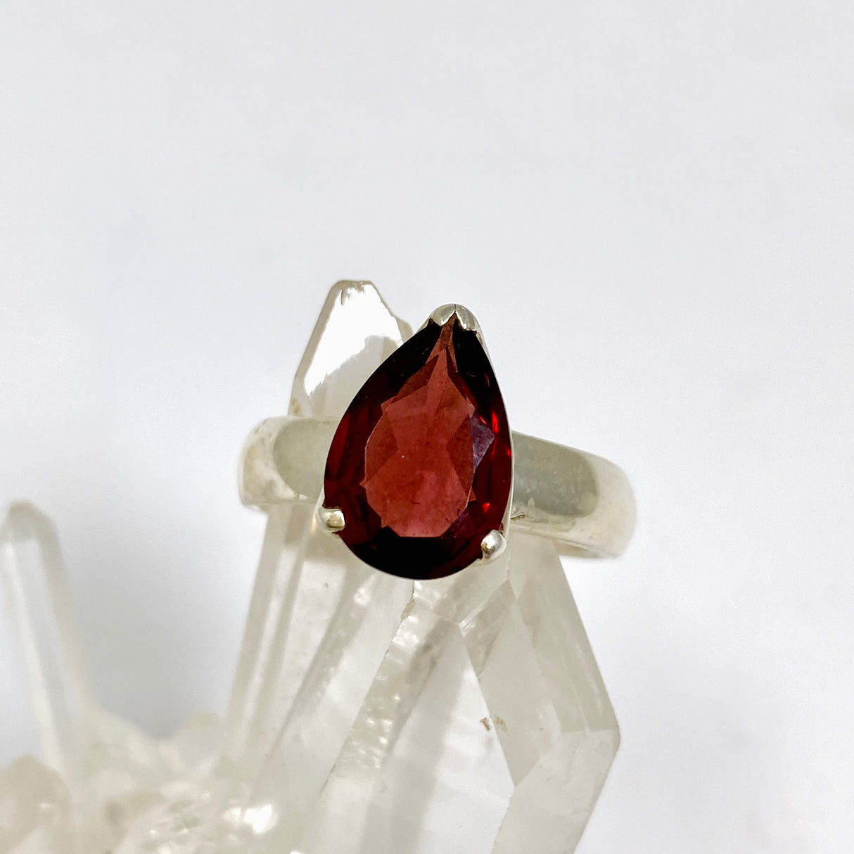 Garnet Teardrop Faceted Ring Size 7.5 PRGJ963