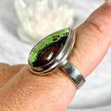 Gaspeite teardrop ring s.9 KRGJ1098 - Nature's Magick