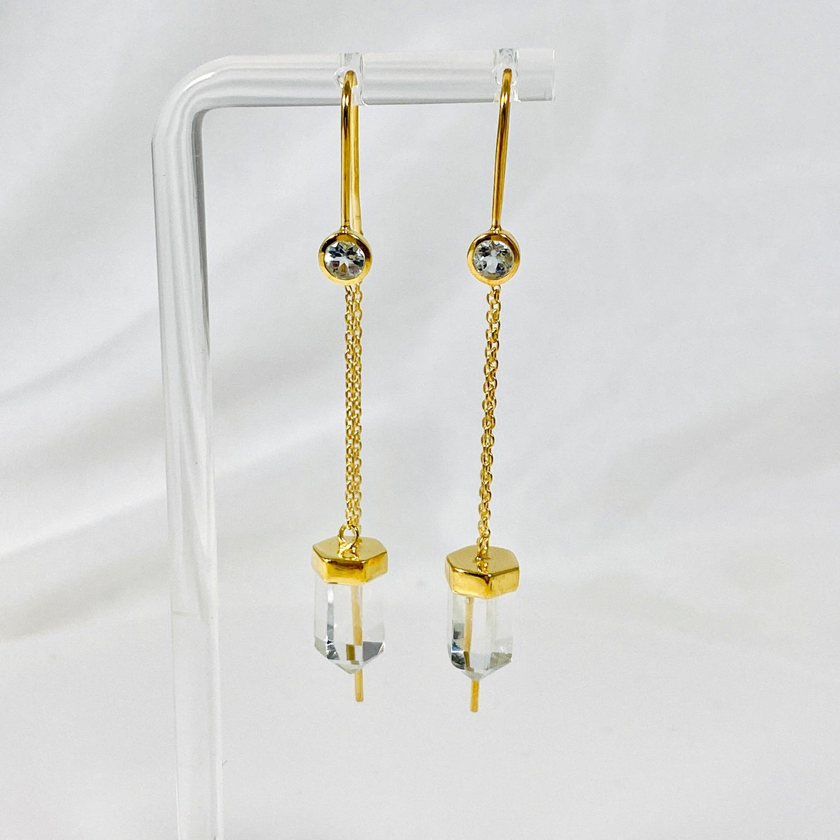 Gemstone and Gold Plated Thread Earrings - Nature's Magick