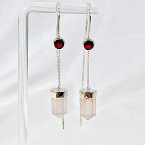 Gemstone and Silver Thread Earrings - Nature's Magick