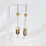 Gemstone and Silver Thread Earrings - Nature's Magick