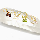 Gemstone Faceted 1 micron Gold Plated Double Drop Earrings PEGJ368