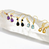 Gemstone Faceted 1 micron Gold Plated Double Drop Earrings PEGJ368