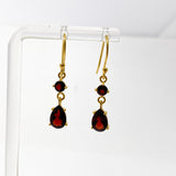 Gemstone Faceted 1 micron Gold Plated Double Drop Earrings PEGJ368
