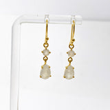Gemstone Faceted 1 micron Gold Plated Double Drop Earrings PEGJ368