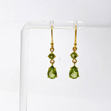 Gemstone Faceted 1 micron Gold Plated Double Drop Earrings PEGJ368