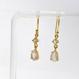Gemstone Faceted 1 micron Gold Plated Double Drop Earrings PEGJ368