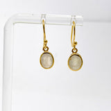 Gemstone Oval Faceted 1 micron Gold Plated Channel Set Drop Earrings PEGJ365