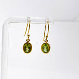 Gemstone Oval Faceted 1 micron Gold Plated Channel Set Drop Earrings PEGJ365
