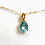 Gemstone Oval Faceted Claw Set 2.5 Micron Gold Plated Pendant PPGJ1222