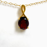 Gemstone Oval Faceted Claw Set 2.5 Micron Gold Plated Pendant PPGJ1222