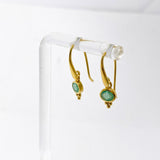 Gemstone Oval Faceted Decorative 1 micron Gold Plated Drop Earrings PEGJ374