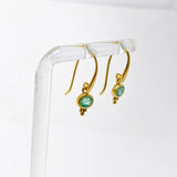 Gemstone Oval Faceted Decorative 1 micron Gold Plated Drop Earrings PEGJ374