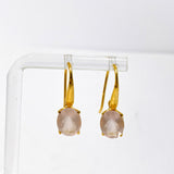 Gemstone Oval Faceted 1 micron Gold Plated Claw Set Drop Earrings PEGJ370