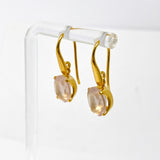 Gemstone Oval Faceted 1 micron Gold Plated Claw Set Drop Earrings PEGJ370