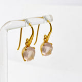 Gemstone Oval Faceted 1 micron Gold Plated Claw Set Drop Earrings PEGJ370