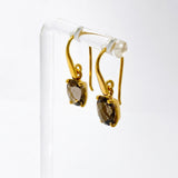 Gemstone Rectangular Faceted 1 micron Gold Plated Claw Set Drop Earrings PEGJ371