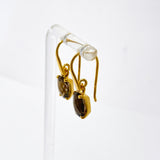 Gemstone Rectangular Faceted 1 micron Gold Plated Claw Set Drop Earrings PEGJ371