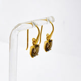 Gemstone Rectangular Faceted 1 micron Gold Plated Claw Set Drop Earrings PEGJ371