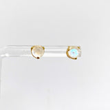 Gemstone Round Faceted 1 micron Gold Plated 3 claw Set Stud Earring 5mm PSE040