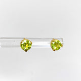 Gemstone Round Faceted 1 micron Gold Plated 3 claw Set Stud Earring 5mm PSE040