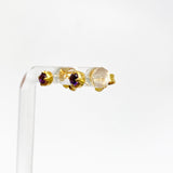 Gemstone Round Faceted 1 micron Gold Plated 4 claw Set Stud Earring 3mm PSE039